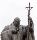 Saint John Paul The Second Sanctuary, Krakow, ÃÂagiewniki polish pope St. John Paul II holding The Cross, monument. Statue